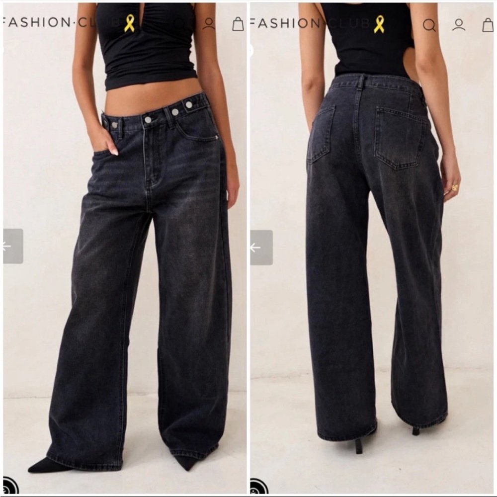 Fashion Club Oliver Jeans Women’s S Baggy Wide Leg Adjustable Waist Relaxed